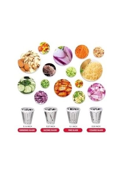 5 Başlıklı Elektrikli Çok Fonksiyonlu Sebze ve Meyve Doğrayıcı Rende - Rondo -Gri fiyatları
