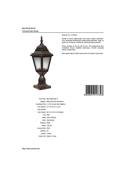 68206 Bahçe Set Üstü Aydınlatma, 60 W, Siyah fiyatları