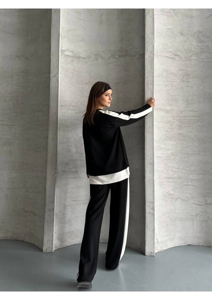 Kadın Şerit Detaylı Oversize Eşofman Takımı fiyatları