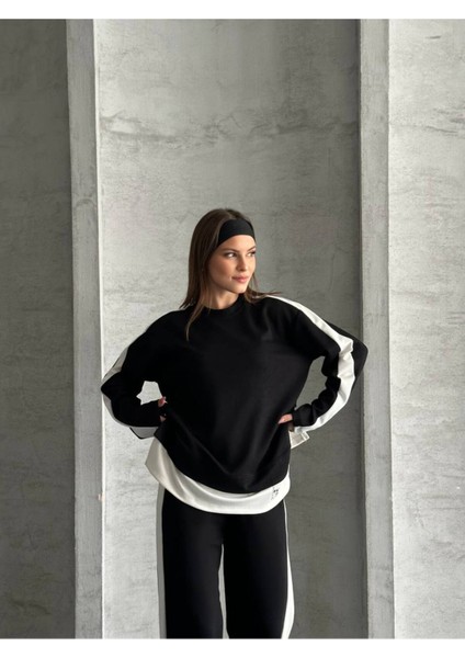 Kadın Şerit Detaylı Oversize Eşofman Takımı modelleri