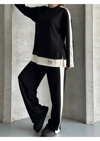 Kadın Şerit Detaylı Oversize Eşofman Takımı indirimleri