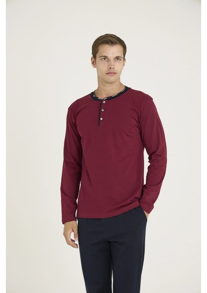 9245 Erkek Midi Yaka Pijama Takım