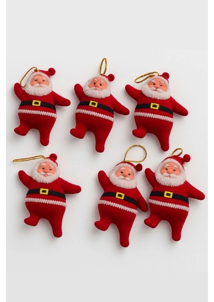 Yılbaşı Ağacı Süsü Mini Noel Baba 6'lı Set