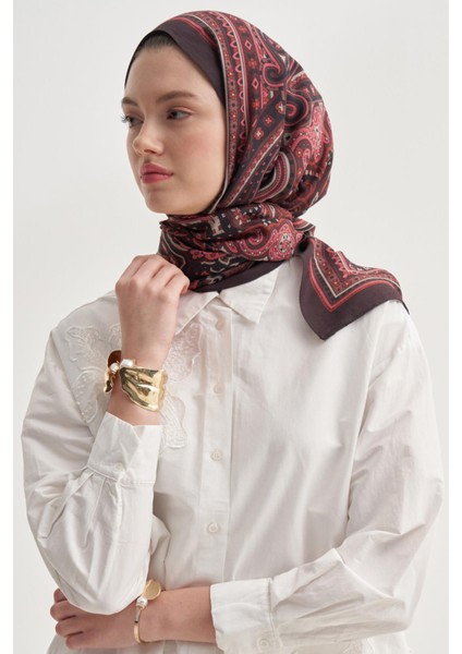 Sienna Bordo Nilla Pamuklu Şal