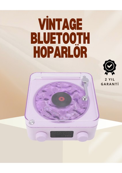 Retro Pikap Hoparlör – Şarjlı Kablosuz Projektör ve Gece Lambası