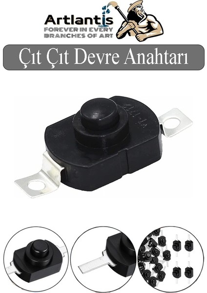 Mini Anahtar Arapuar Çıtçıt Anahtar 1 Adet Siyah Elektrik Devresi Için Açma Kapama Düğmesi Deney On / Off Siyah Anahtar