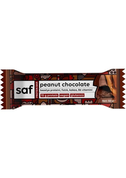 Saf Bitkisel Yüksek Protein Bar, Fıstık Kakao
