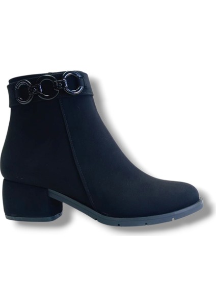 536-26 Yağlı Deri Anatomik Halka Zincir Toka Kalın Topuk Kadın Bot fiyatları