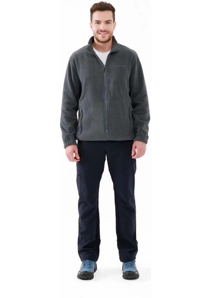 2AS Saka Tam Fermuarlı Erkek Polar Sweatshirt Antrasit