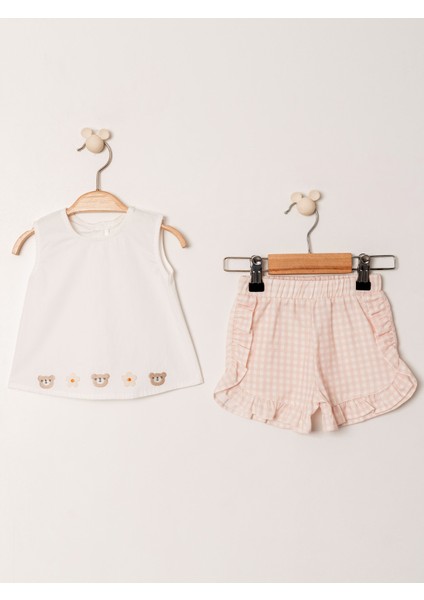 Pitikare Desenli 2’li Kız Bebek Takımı | Tatlı ve Şık Kombin | 3-24 Ay