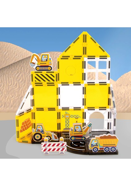 Renkli Manyetik Bloklar Fayans Yapı Taşları Mühendislik Serisi Eğitici Oyuncak 47 Parça modelleri