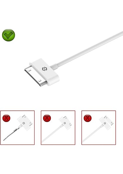 USB Kablo Uyumlu iPhone 4 4s iPhone 3g 3gs iPad 1 2 3 Ipod, 1 M, Beyaz indirimleri