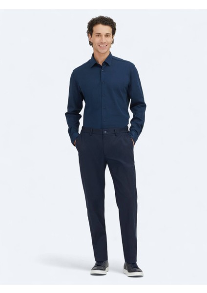 Lacivert Düz Regular Fit Dokuma Casual %100 Pamuk Gömlek fiyatları
