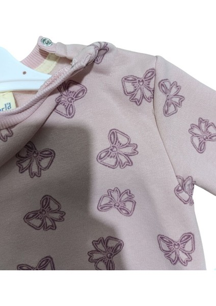 18803 Kız Bebek Fiyonk Basklı Şardonlu Üç Iplik 2'li Takım fiyatları