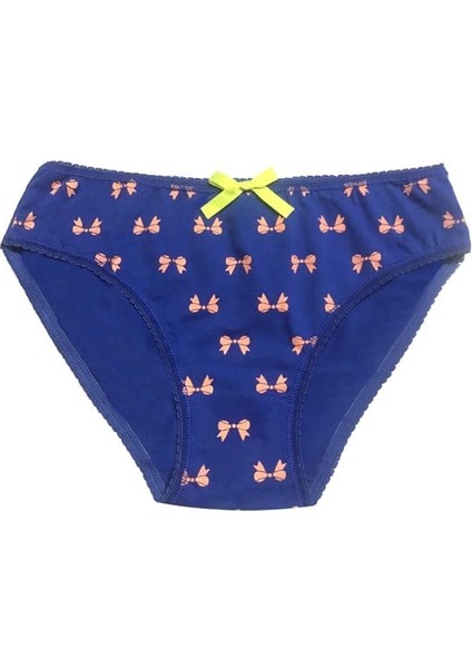 Berrak Kadın Için Saks Renk Kurdele Süslemeli Bikini 11103