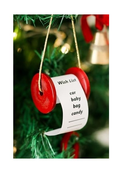 & Yılbaşı Ağacı Süsü Kırmızı Dilek Hediye Makarası fiyatları