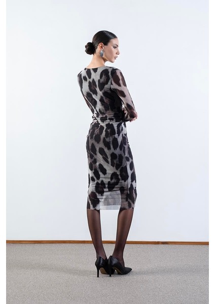 Stellan Degaje Yaka Yanları Büzgülü Elbise Siyah modelleri