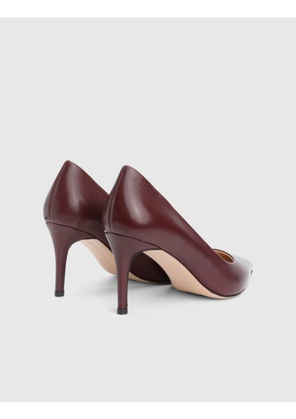 Haidee Hakiki Deri Bordo Kadın Stiletto fırsatları