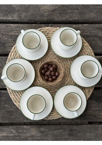Home El Yapımı Lüx 12 Parça Sürmeli Kahve Fincan Takımı