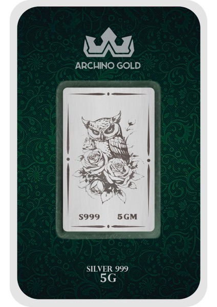 Bilgeliğin ve Sırlı Gözlerin Simgesi Olan Baykuş Temalı Hediyelik 5 Gram 999 Ayar Gümüş KÜLÇESI-733