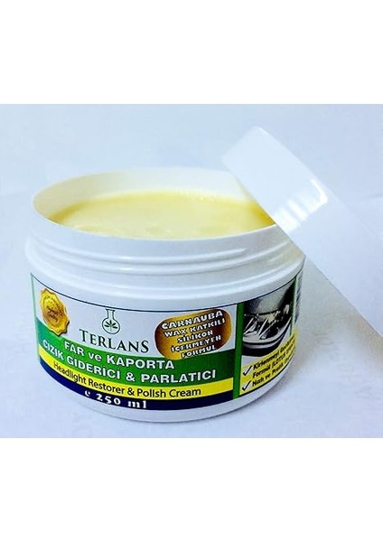 Uv Korumalı Far ve Kaporta Parlatıcı Çizik Giderici & Pasta Cila 250 ml Headlight Restorer And Polish Cream fiyatları