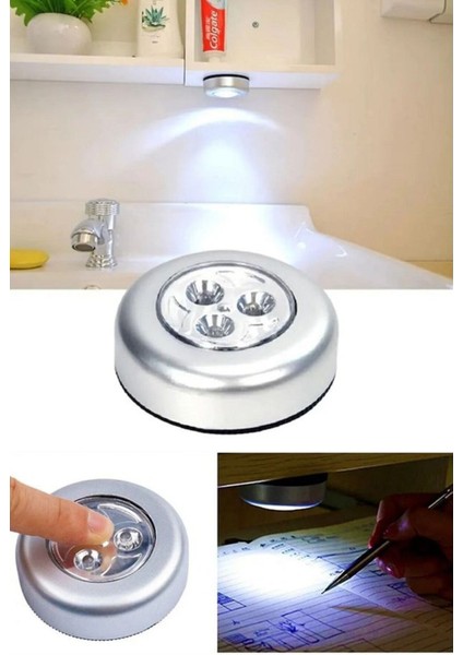 Çadır Lambası Dokunmatik Pilli LED Işık 1 Adet Kamp Çadır Dolap Raf Kitaplık Aydınlarma Dekor Lamba