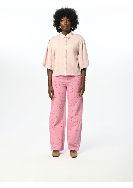 Kısa Kol Pudra Renk Gömlek fırsatları