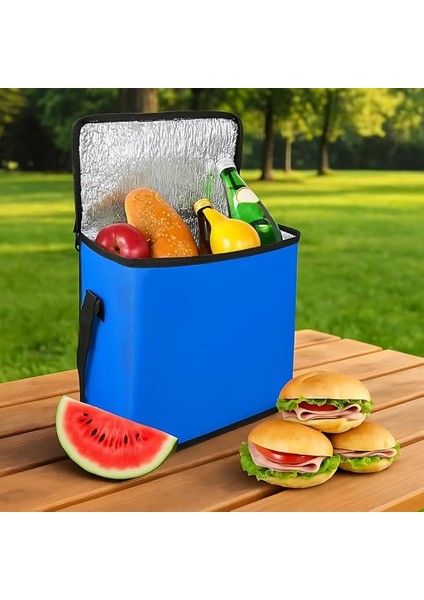 25 Litre Termal Soğutucu Piknik Çantası – Kamp, Plaj, Oto Buzluk ve Seyahat Için Serin Tutucu Termos Çanta, Hafif & Taşınabilir (Mavi)