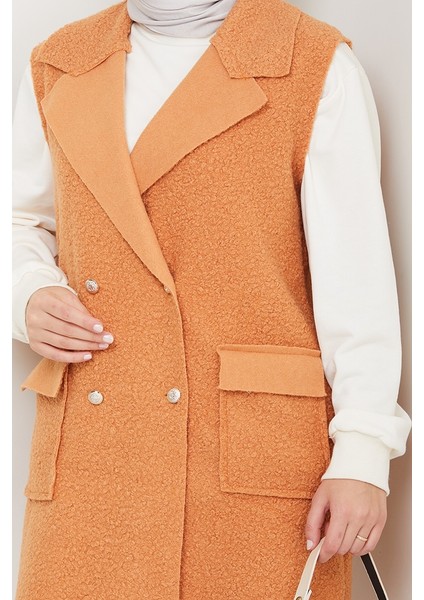 Kapak Cepli Düğmeli Yelek 1649 - Taba indirimleri