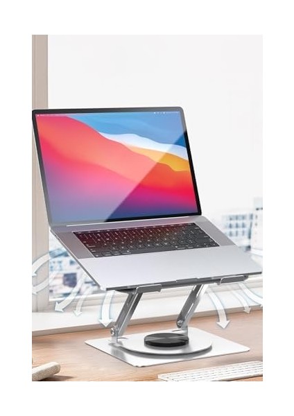 Çelik Ergonomik Bilgisayar Yükseltici Her Açıda Ayarlanabilir Tüm Boyutlarda Uyumlu Bilgisayar (EH257 - Gri) modelleri