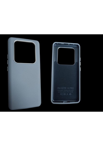 14 Pro 5g Ile Uyumlu Pu Deri Kılıf Içi Kadife Metal Çerçeve Darbeye Karşı Koruyan Deri Hissi [ 14 Pro Pu Deri] (Gri)