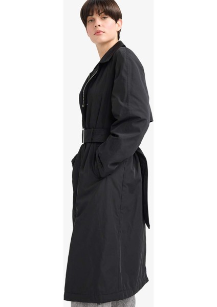 Regular Fit Kemerli Fermuarlı Uzun Trençkot F2100AX25WN modelleri