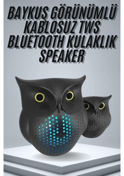 Tws Bluetooth Hoparlör Baykuş Tasarımlı Taşınabilir Rgb Işıklı Uzun Pil Ömrü fiyatları