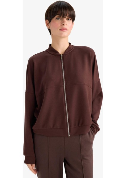 Kolej Yaka Basic Düz Fermuarlı Bomber Hırka G3427AX25AU modelleri