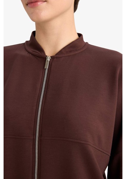 Kolej Yaka Basic Düz Fermuarlı Bomber Hırka G3427AX25AU indirimleri