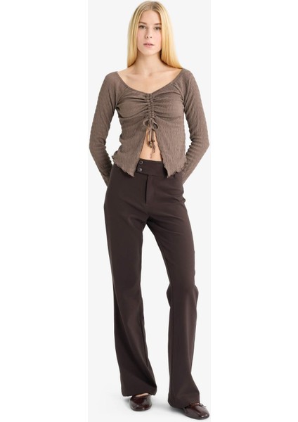 Coool Flare Fit Bürümcük Önden Bağlamalı Uzun Kollu Bluz G3007AX25WN fiyatları