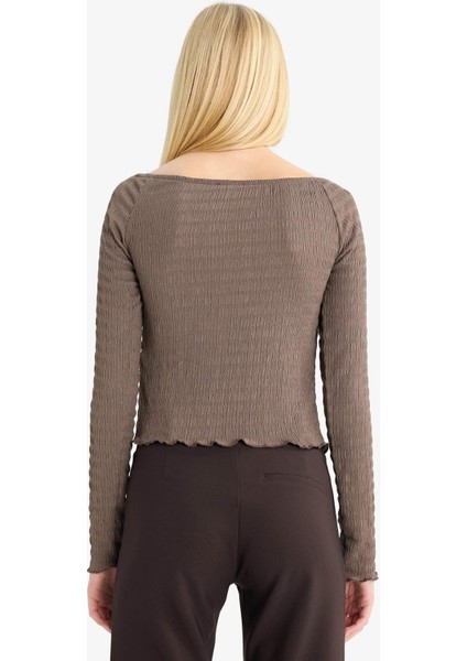 Coool Flare Fit Bürümcük Önden Bağlamalı Uzun Kollu Bluz G3007AX25WN indirimleri