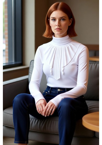 Kadın Fitted Balıkçı Yaka Uzun Kollu Crop Örme Bluz Cool & Comfort Persona Kış Sezonu Için Ideal fiyatları