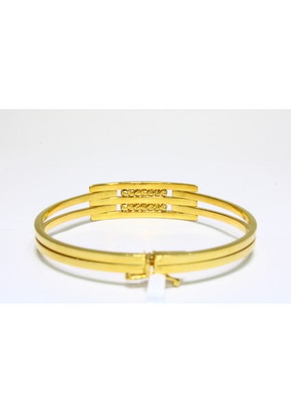 14 Ayar Altın 3 Sıralı Dorikalı Kaburga Kelepçe Bilezik 9.59 gr fırsatları