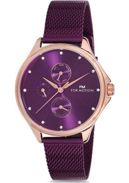 Kadın Kol Saati Altın(Gold) Renk, Mor Kadran - Şık Hasır Kordon, 2 Yıl Garantili