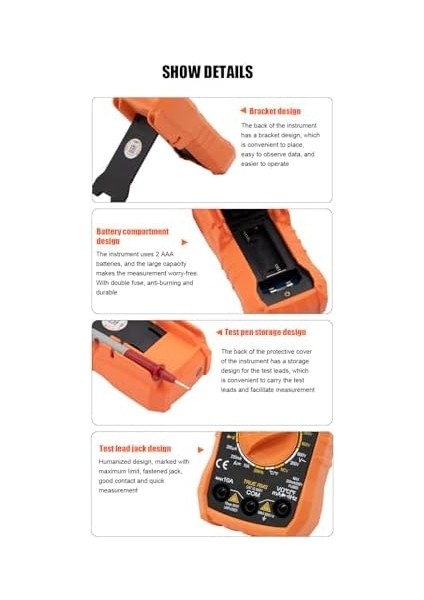 VC203 Ölçü Aleti Multimetre Avometre Ncv Işıklı Ekran El Isı Ölçer fiyatları