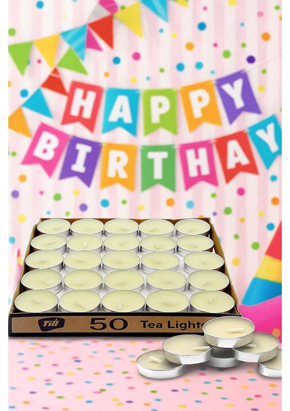 50 li tealigt yuvarlak mum