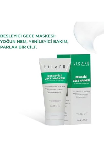 Licape-Besleyici Gece Maskesi (Çay Ağacı Özlü) 50ML