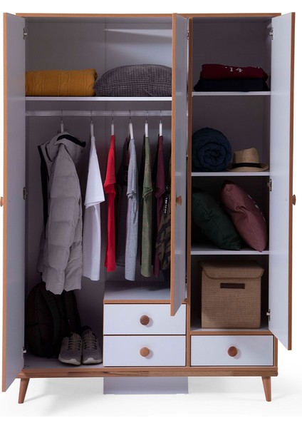 Fonte 3 Kapaklı 3 Çekmeceli Aynalı Gardırop fırsatları