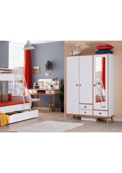 Fonte 3 Kapaklı 3 Çekmeceli Aynalı Gardırop indirimleri