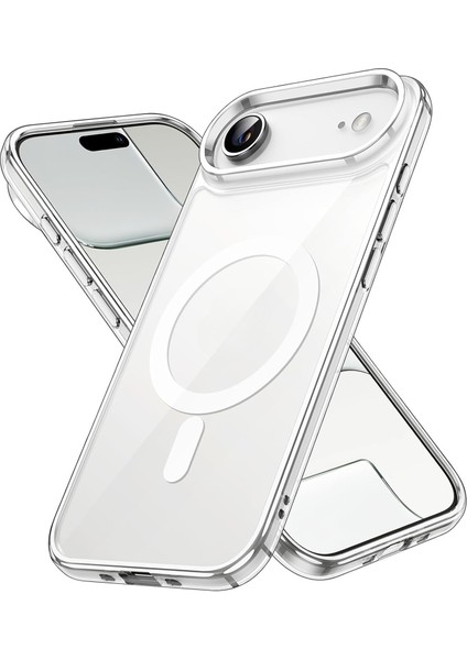 apple iPhone 17 Air Uyumlu Magsafe Şarj Özellikli Şeffaf Sert Pc Sararmaz Telefon Kılıfı