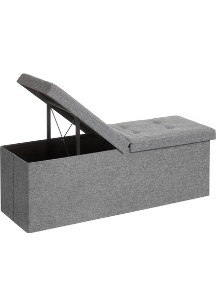 Depolama Alanlı Tabure, 110 x 38 x 38 Cm, 300 Kg&apos;a Kadar Dayanıklı, Açık Gri LSF71G