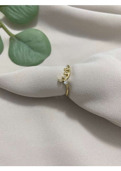 Xuping 14K Altın Kaplama Zirkon Taşlı Kararmaz Suya Dayanıklı Şık Kadın Yüzük Lüks Görünümlü Günlük Kullanıma Uygun Sevgiliye Özel Hediyelik Takı