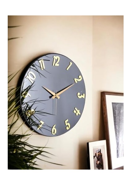 Premium Serisi Aynalı 50 cm Sessiz Akar Duvar Saati Füme fiyatları