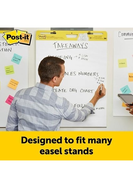 Şövale Pedi, 20" x 23", Beyaz, 20 Yaprak/ped, 2 Ped/pk, Komut Şeritleri Dahil Yüzeylere Monte Edilir (566) modelleri